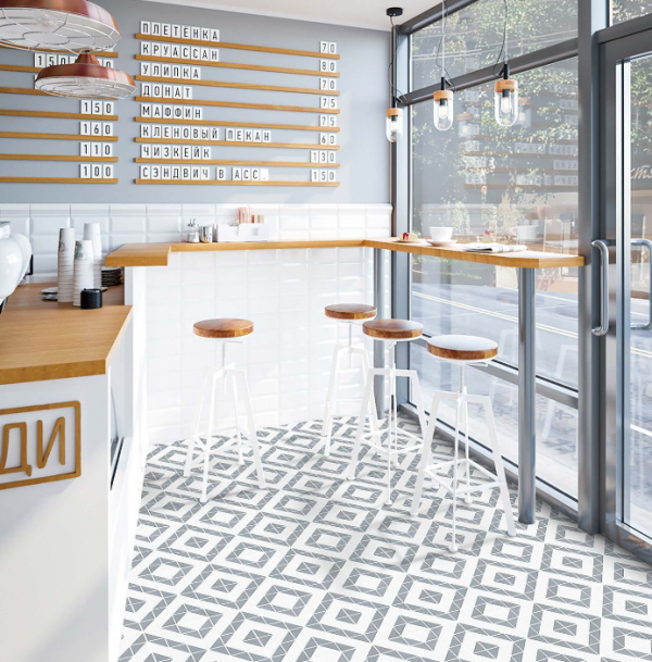 Lantai mozaik keramik